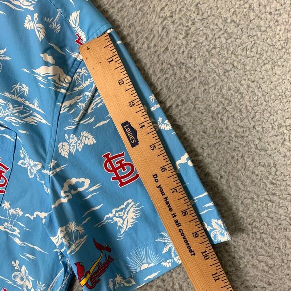 Reyn Spooner Kekai Shirt St Louis Cardinals Mens Medium Hawaiian‎ Performance - Picture 9 of 10